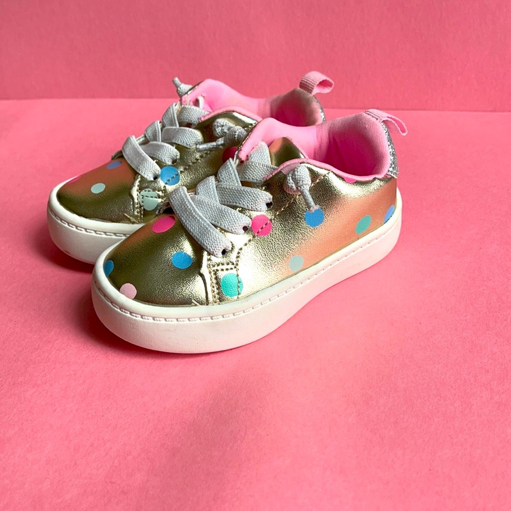 Gold Polka Dot Baby Sneakers